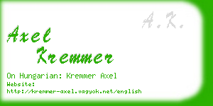 axel kremmer business card